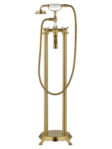 Смеситель для ванны напольного монтажа WONZON & WOGHAND RETRO, брашированное золото WW-88649020-BG