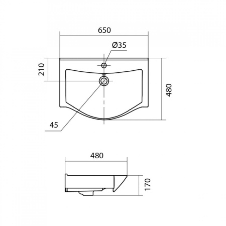Раковина встраиваемая Onika Беверли 65 1WH302501