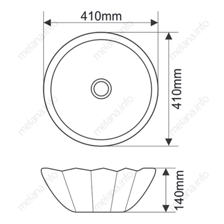 Раковина накладная (41х41) Melana J2051-805