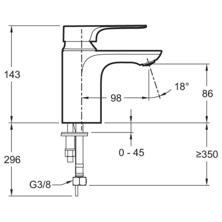 Смеситель для раковины Jacob Delafon ALEO+ E72314-CP