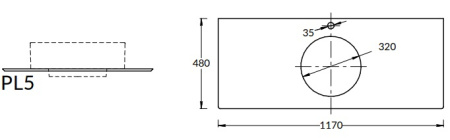 Столешница под раковину Kerama Marazzi Plaza Про Дабл PL5.DD500600R\120