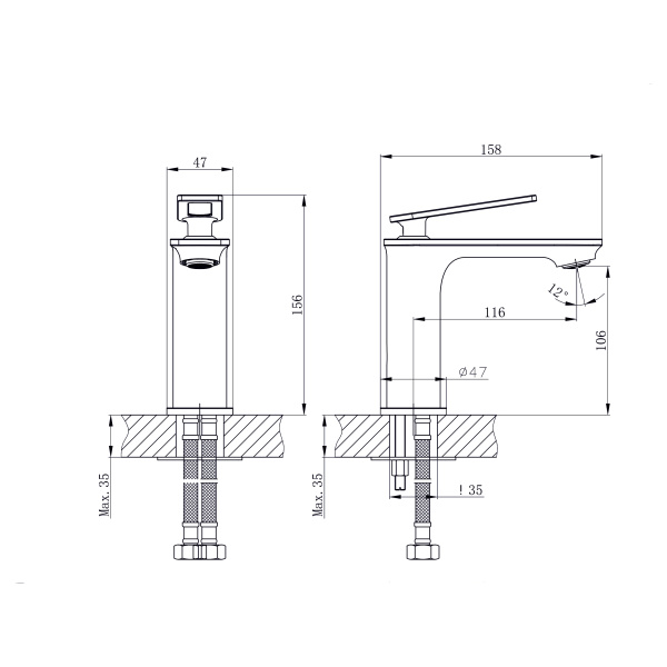 Смеситель для раковины RUSH Palm PL2530-11 Смеситель для раковины RUSH Palm PL2530-11