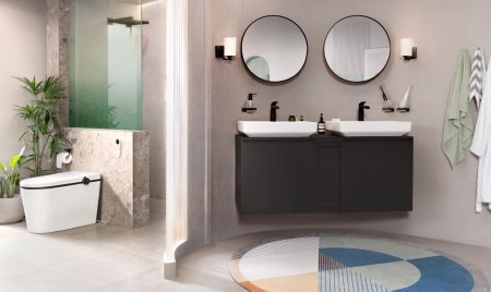 Смеситель для раковины без донного клапана CoolStart Hansgrohe Vivenis 75024670 черный матовый