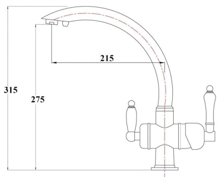 Смеситель для кухни с подключением к фильтру Zorg ZR 327 YF ANTIQUE