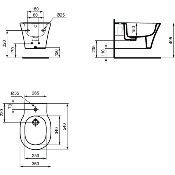Подвесное биде Ideal Standard Connect Air E233501
