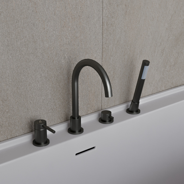 Смеситель на борт ванны Y , оружейный металл