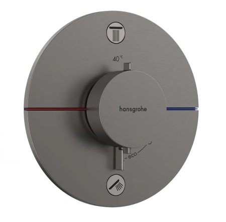 Термостат для душа на 2 потребителя Hansgrohe ShowerSelect Comfort S 15554340 шлифованный черный хром
