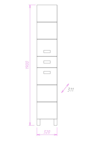 Пенал напольный Onika Балтика 32 403214