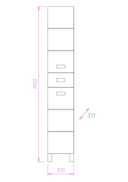 Пенал напольный Onika Балтика 32 403214