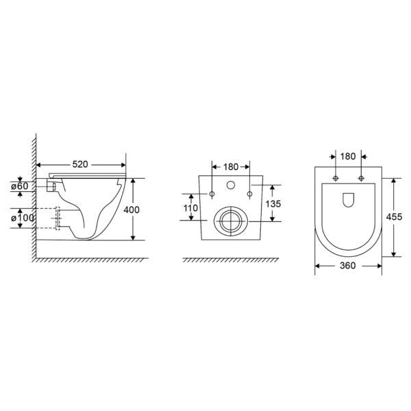 Унитаз подвесной безободковый Grossman  GR-4411SQC с сиденьем микролифт