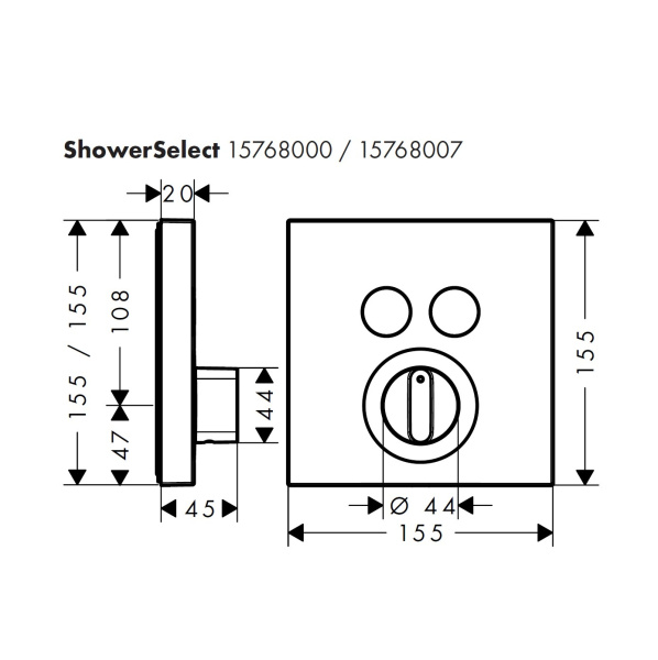 Смеситель для ванны Hansgrohe ShowerSelect 15768000