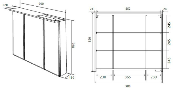 Зеркало-шкаф (90х82) 1Marka  Соната 90  Ц0000007615