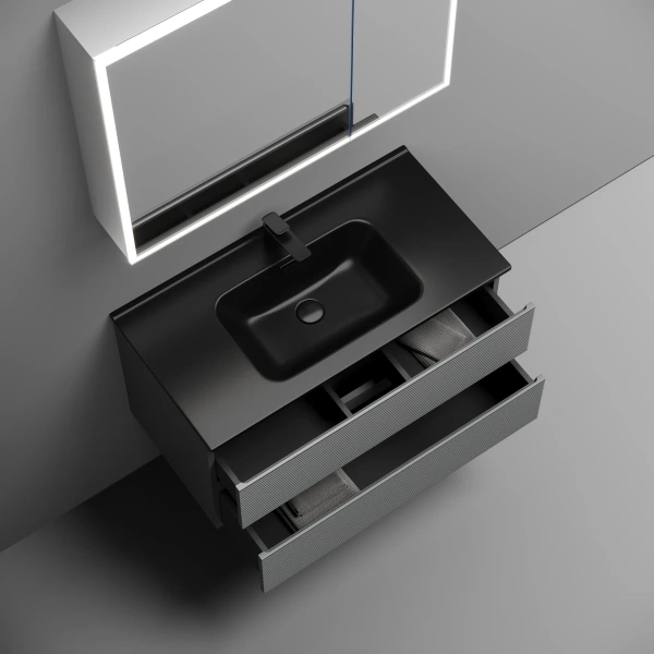 Тумба без раковины подвесная 90 см Sancos Folk FL90ES светло-серый матовый 