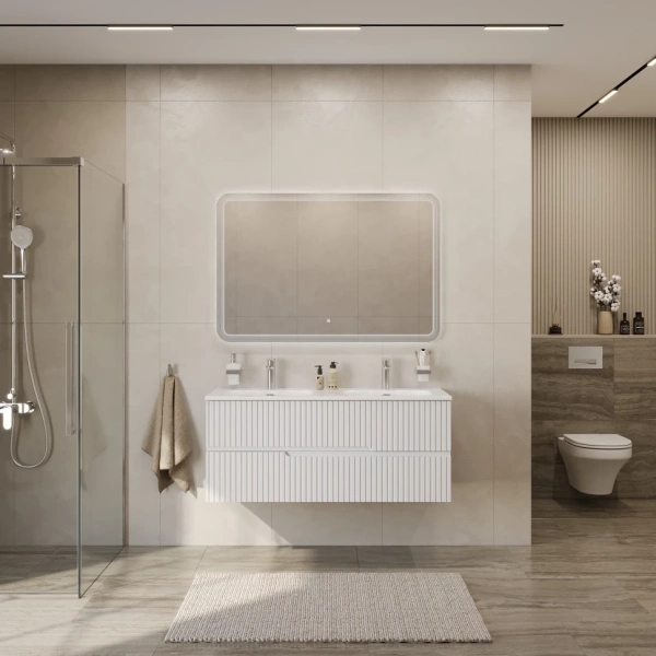 Тумба под раковину Cezares DUET-N-1200-2C-SO-2-BL Bianco Lucido