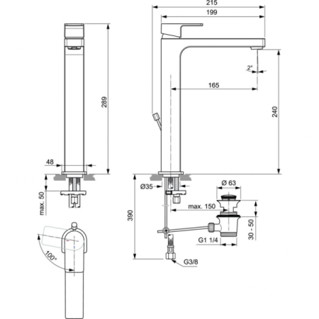 Смеситель для раковины Ideal Standard EDGE A7113AA, хром