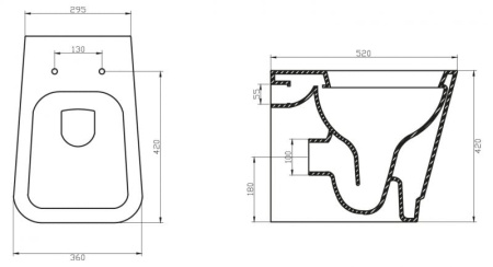 Унитаз приставной BelBagno Romina BB121CB