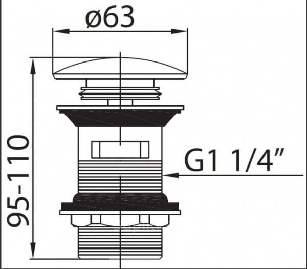 Донный клапан для раковины Cezares Articoli Vari CZR-SAT1-02