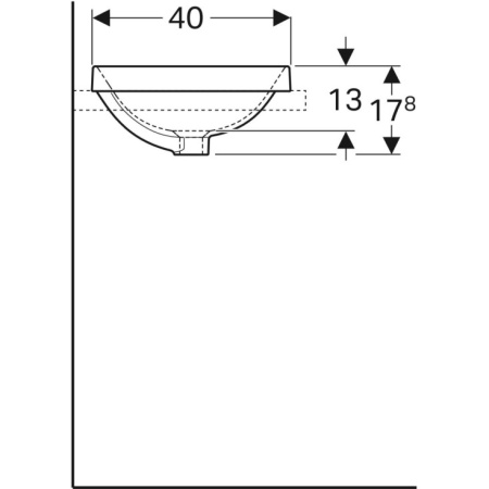 Раковина встраиваемая сверху (55х40) Geberit VariForm 500.754.01.2