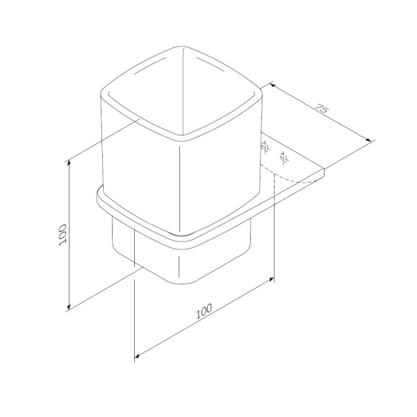 Стеклянный стакан с настенным держателем Am.Pm Inspire 2.0 A50A34322