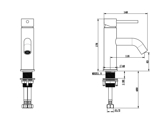 Смеситель для раковины Bronze de Luxe SCANDI 1451C