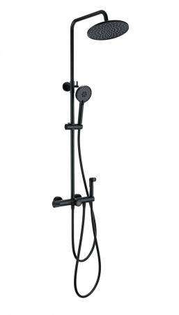 Душевая система с техническим душем и термостатом WONZON & WOGHAND, черный матовый WW-B3097-A-MB