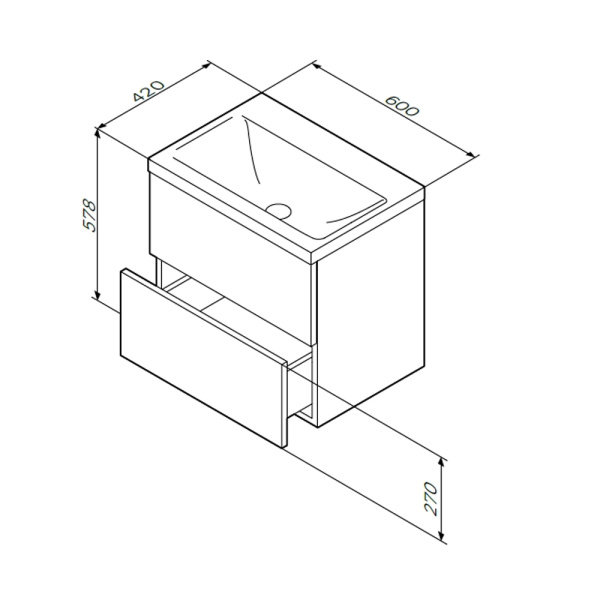 Тумба под раковину 60 Am.Pm Gem M90FHX06022WG