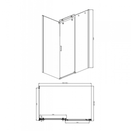 Душевой уголок BRAVAT Wave 1200х800х2000 (BS120.3102S)