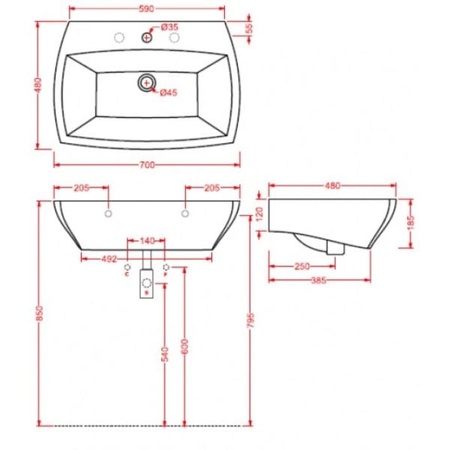 Раковина подвесная Artceram Jazz JZL005 01 00/ JZ19bi*1