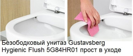 Унитаз подвесной безободковый Gustavsberg Hygienic Flush WWC 5G84HR01