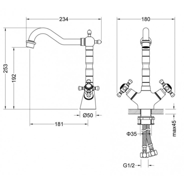 Смеситель для раковины Timo Nelson 0143/03F черный