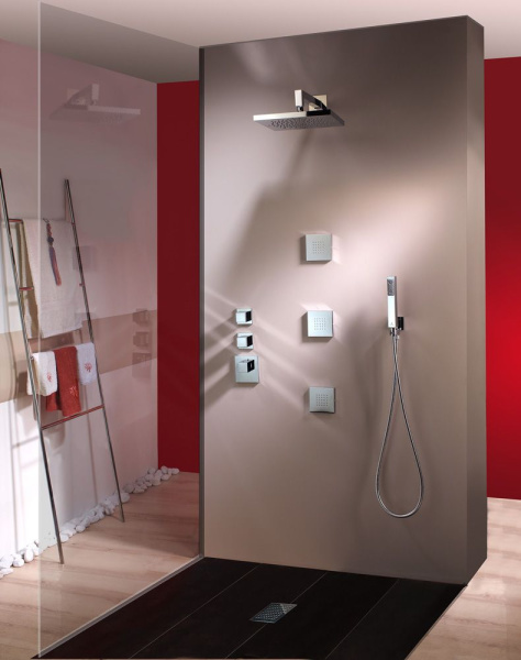 Термостат для душа на 2 потребителя Bossini HighFlow Outlets Z032203.094 никель шлифованный