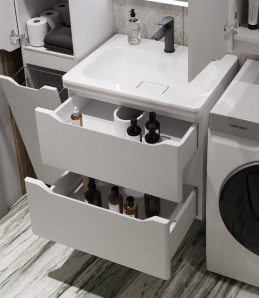 Тумба под раковину Style Line Марелла 60 Люкс Plus СС-00002404 белый матовый