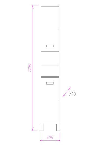 Пенал напольный Onika Гамма 30 403042