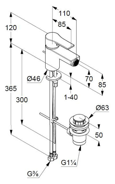 Смеситель для биде Kludi Zenta SL 485303965