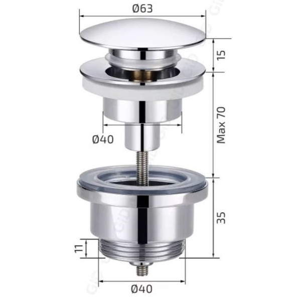 Универсальный донный клапан Gid G-60W