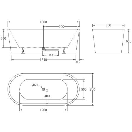 Акриловая ванна BelBagno 180х80 BB71-1800-BIANCO