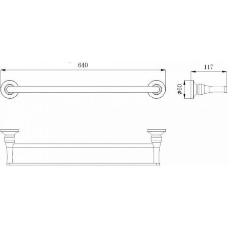 Полотенцедержатель двойной 64 см. Corsica CO42532