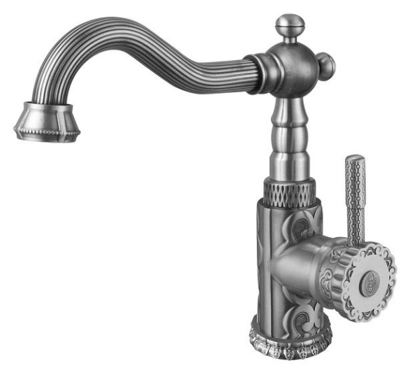 Смеситель для раковины, античное серебро Zorg A 114U-SL