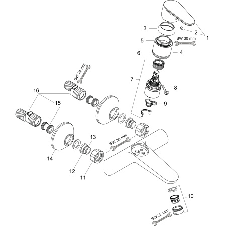 Смеситель для раковины Hansgrohe Focus E2 31923000 хром