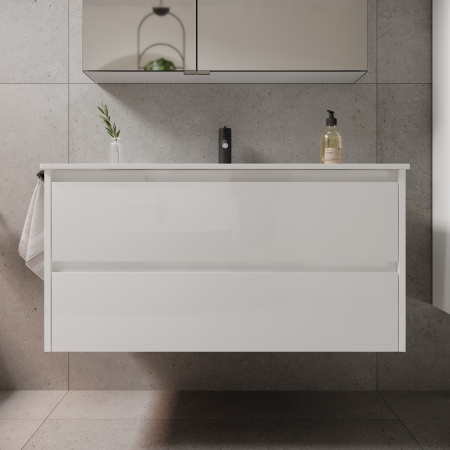 Тумба под раковину Sancos  Libra LB100W белый глянец