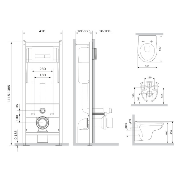 Инсталляция с унитазом Am.Pm IS30251.741700