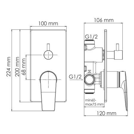 Смеситель для ванны  WasserKRAFT Aisch 5571