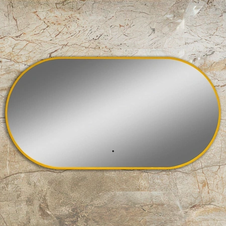 Зеркало с подсветкой Art&Max Torino AM-Tor-550-1050-DS-Gold сенсорным выключателем