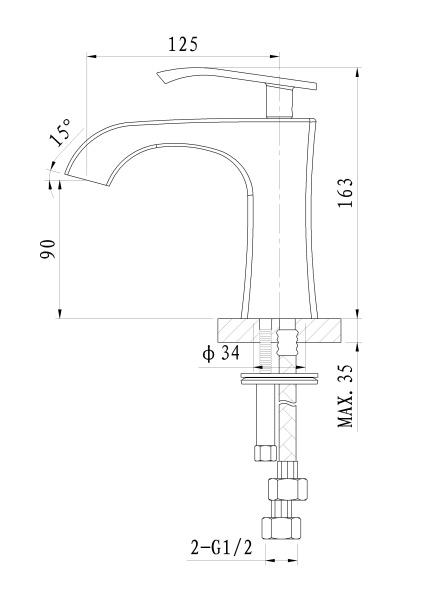 Смеситель для раковины WONZON & WOGHAND TRIUMPH, хром WW-561101-CR Смеситель для раковины WONZON & WOGHAND TRIUMPH, хром WW-561101-CR
