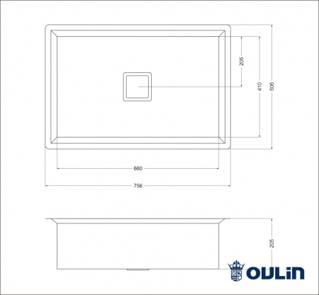 Кухонная мойка (75,6х50,6) Oulin OL-FU113