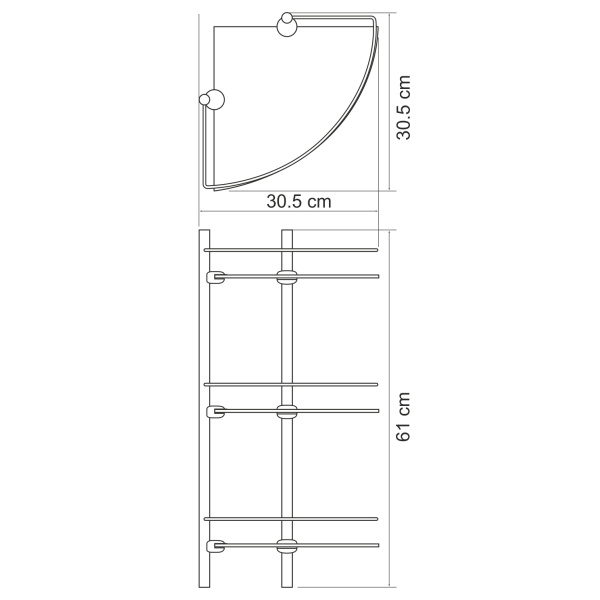 Полка стеклянная тройная  WasserKRAFT K-3733