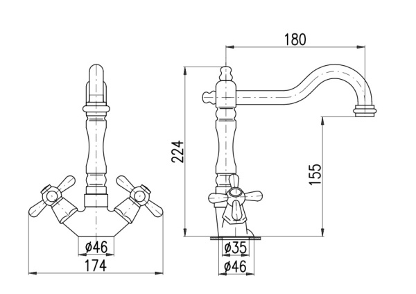 Смеситель для кухни Rav Slezak Morava MK320.5/8Z