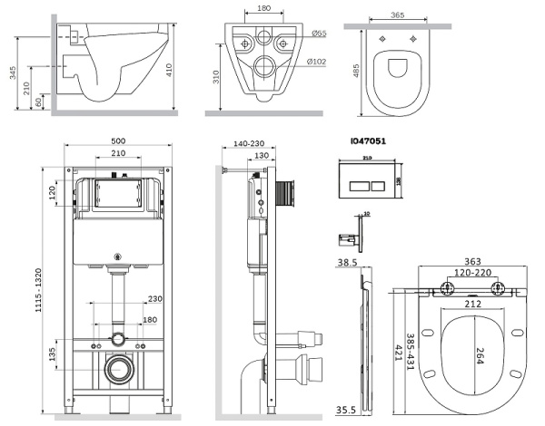 Комплект унитаз с инсталляцией AM.PM Spirit V2.0 CK70HA
