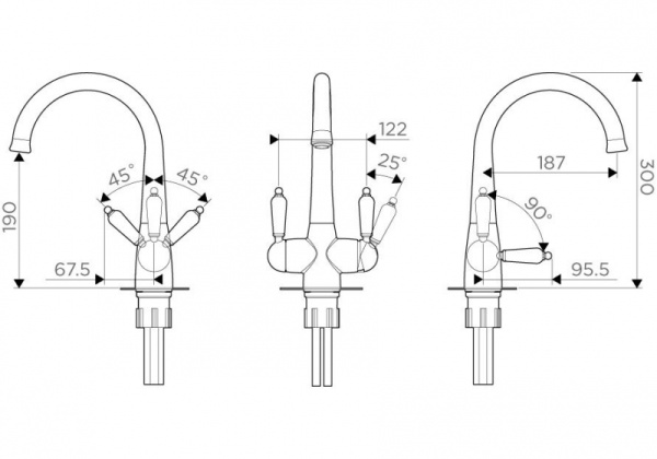 Смеситель для кухонной мойки OMOIKIRI OKINAWA-2-SI 4994255