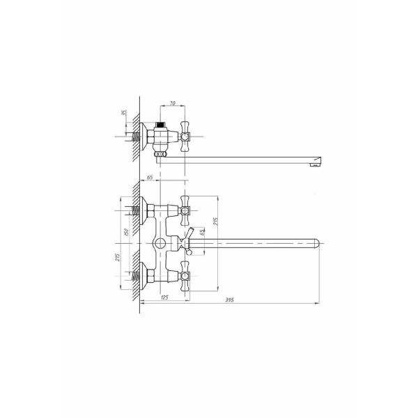 Смеситель для ванны с душем FAUZT FZs-421-07 тип См-ВУДРНШлА